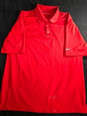 Nike Golf Fit-Dry Men's Red Short Sleeve Polo Shirt Size XL